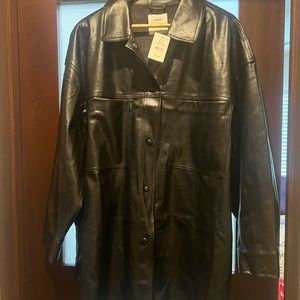 Woman’s Leather Shirt Jacket